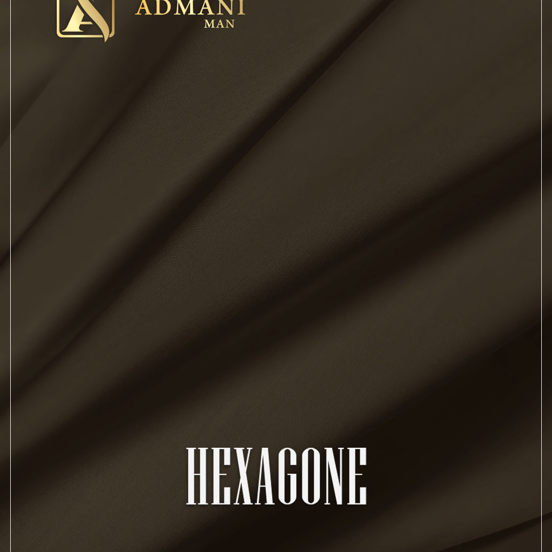 Hexagone Peanut Brown Unstitched Shalwar Kameez Fabric for Men by Admani Menswear Pakistan