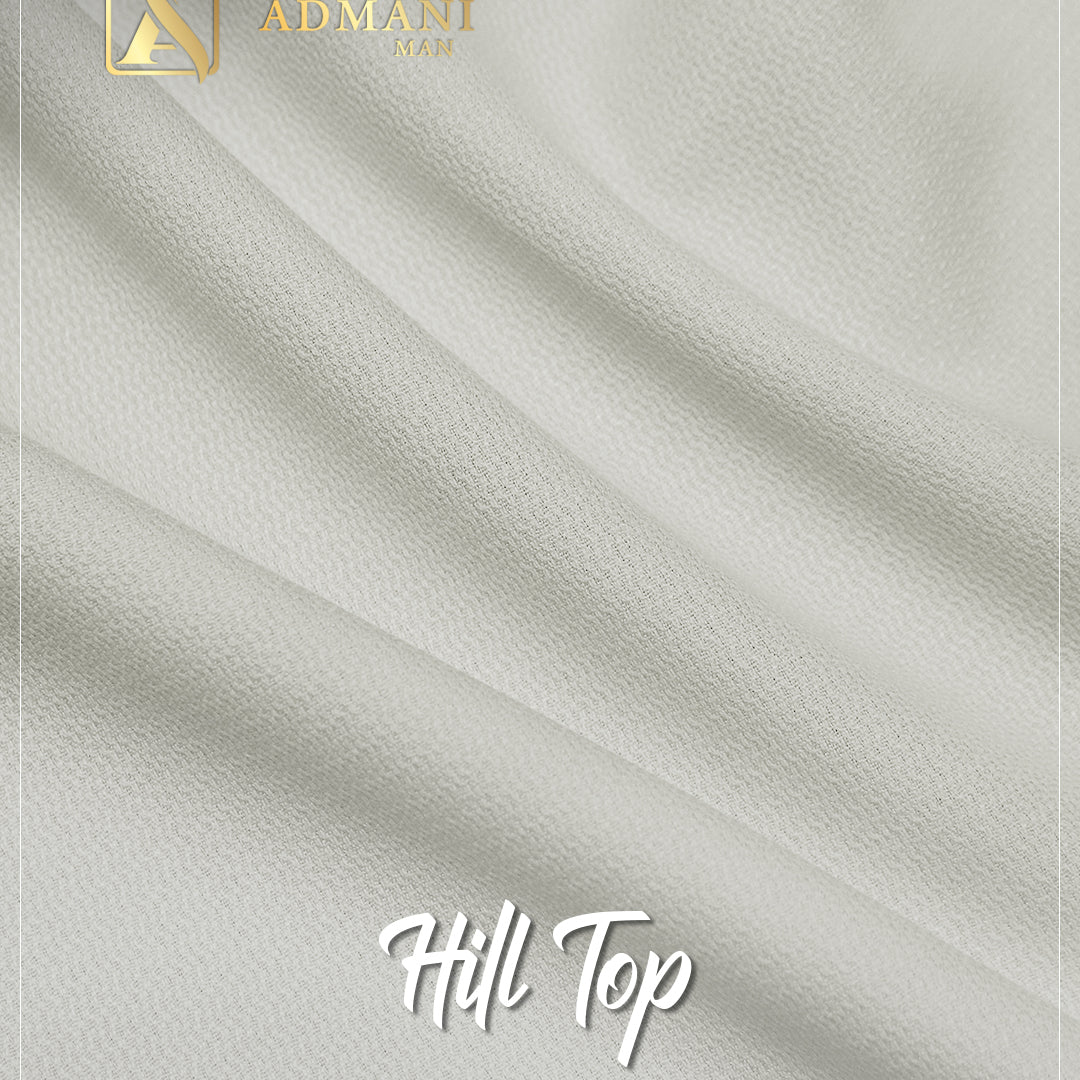 Hill Top Off White dobby weave premium winter fabric for formal menswear shalwar kameez