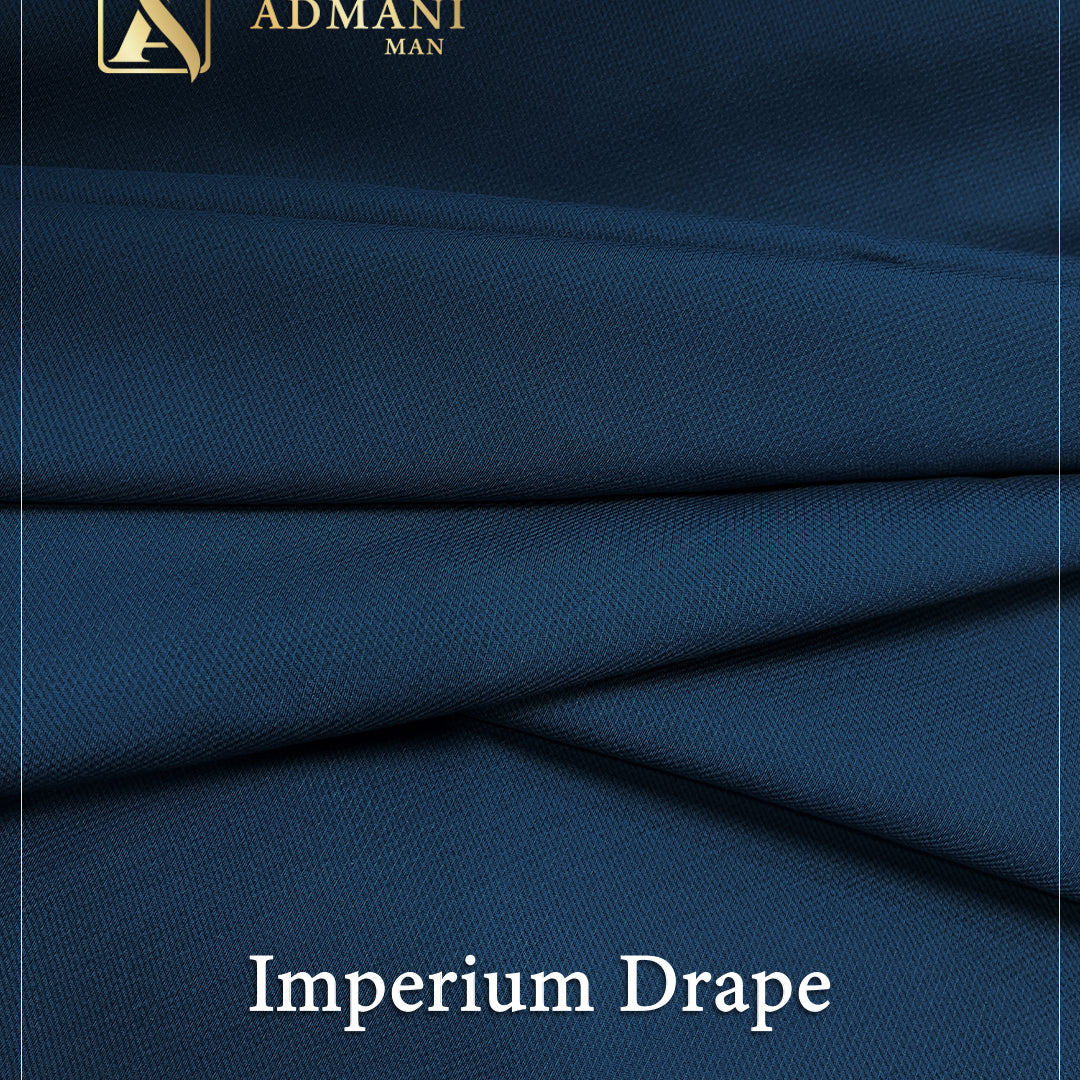 Imperium Drape Blue Sapphire Unstitched Shalwar Kameez Fabric Mens Clothing Pakistan by Admani Menswear
