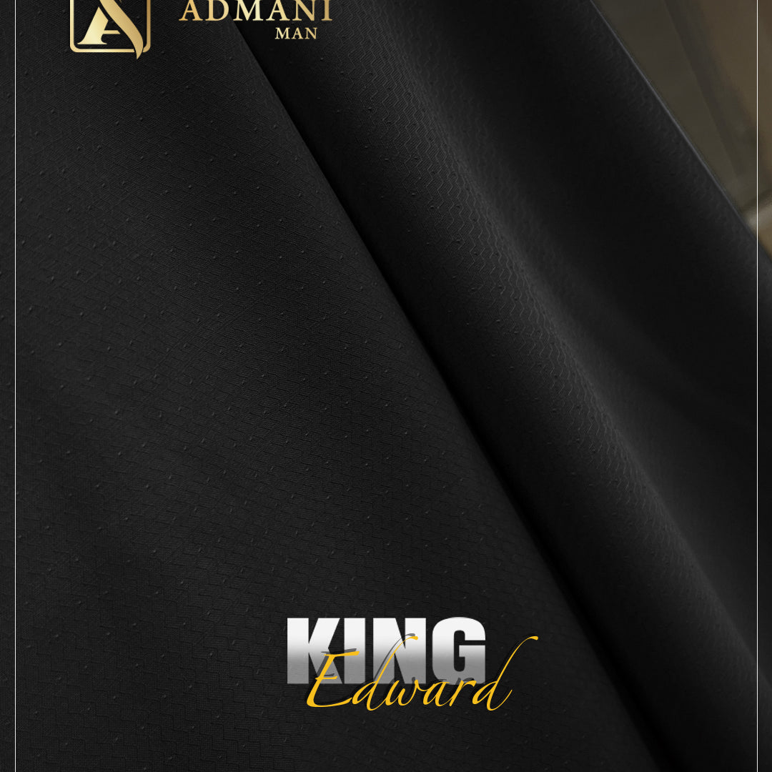 King Edward Black Premium Textured Fabric for Versatile Styling by Admani Pakistan