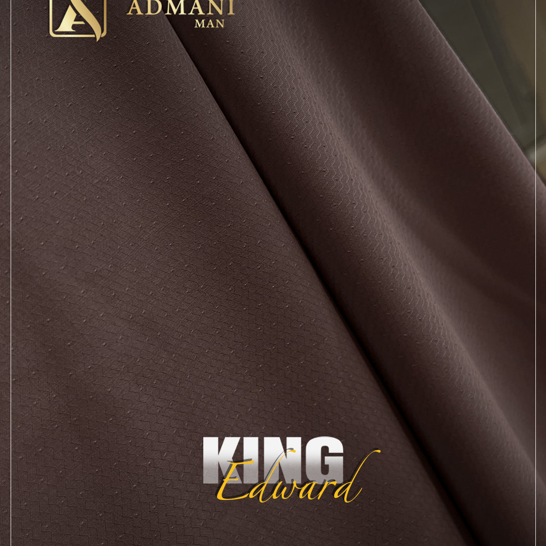King Edward Cedar Brown Premium Textured Fabric for Office Wear by Admani Pakistan
