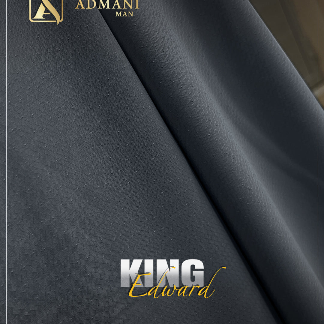 King Edward Silver Grey Premium Textured Fabric for Versatile Styling by Admani Pakistan