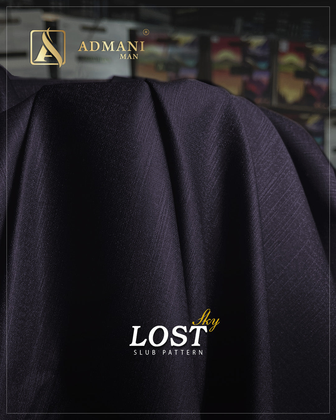 Lost Sky Purple winter fabric in slub texture for menswear shalwar kameez