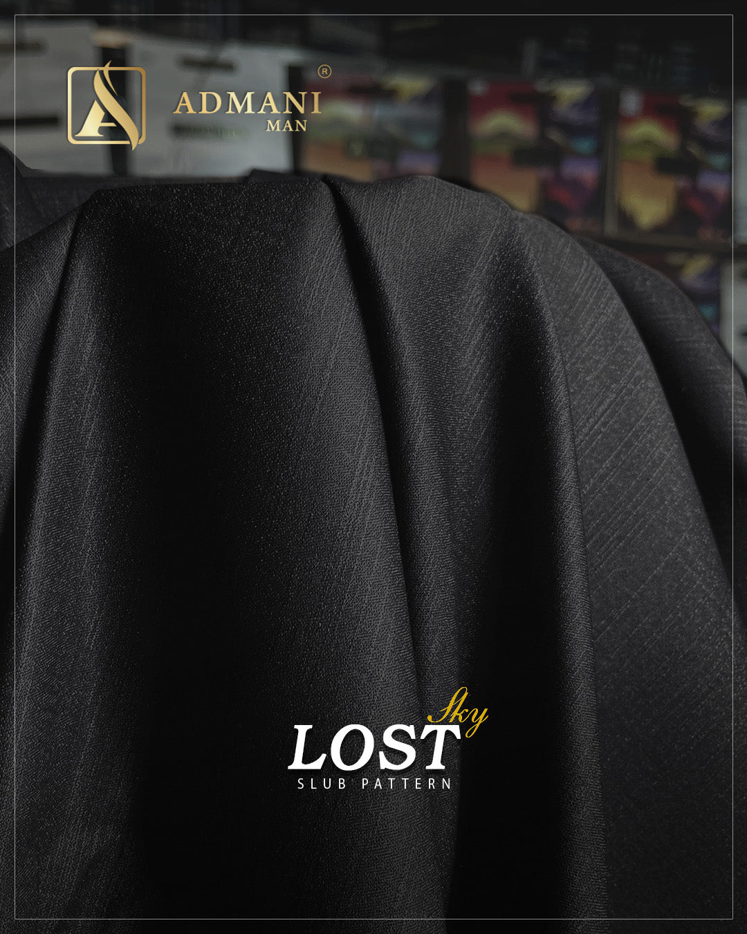 Lost Sky Grey winter slub texture fabric for menswear shalwar kameez