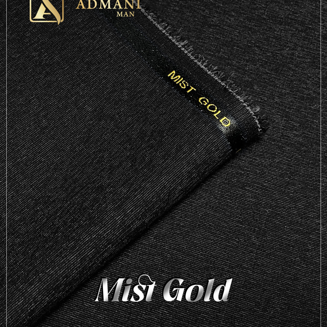 Mist Gold Black Unstitched Shalwar Kameez Fabric for Men by Admani Menswear Pakistan