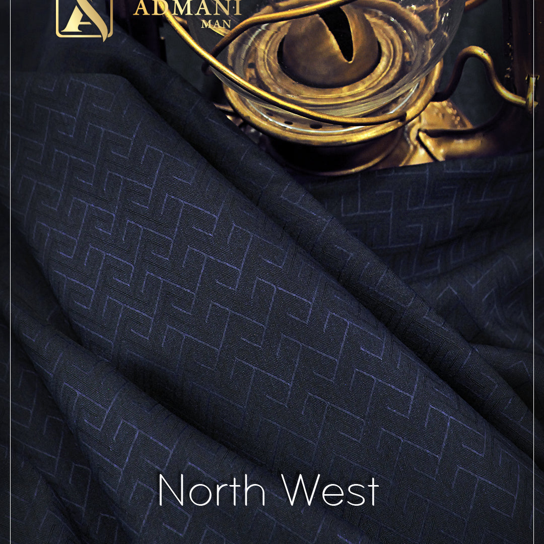 North West Denim Color Unstitched Fabric Mens Shalwar Kameez by Admani Menswear Pakistan