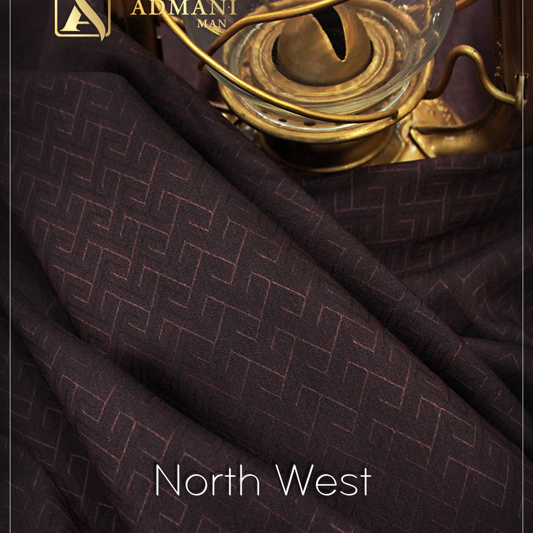 North West Merlot Color Premium Unstitched Fabric Mens Clothing Pakistan by Admani Menswear