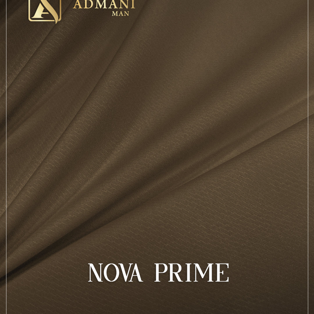 Nova Prime Roasted Coffee Premium Wash n Wear Unstitched Fabric for Office Wear by Admani Pakistan