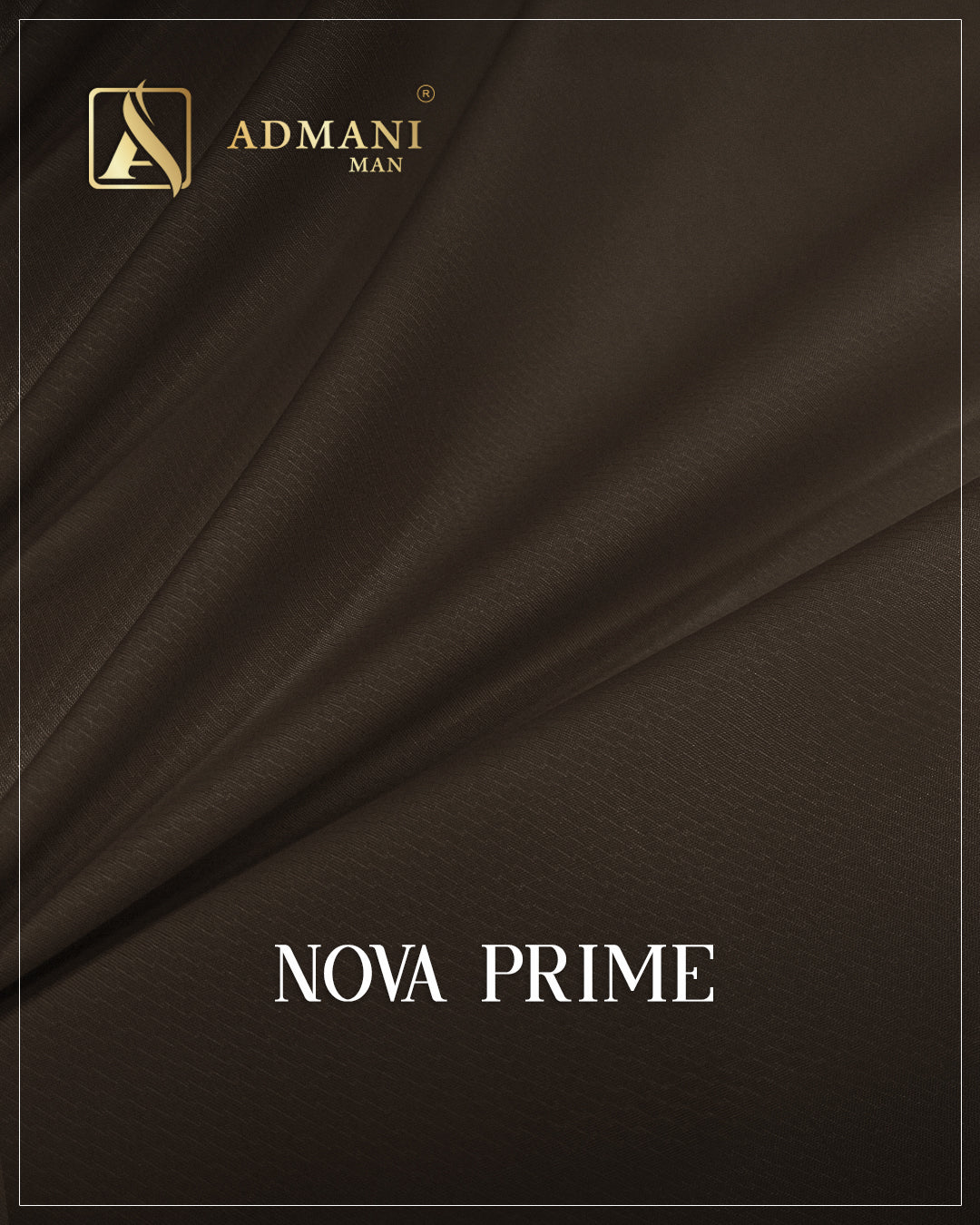 Nova Prime Walnut Brown Premium Wash n Wear Unstitched Fabric for Pakistani Men by Admani