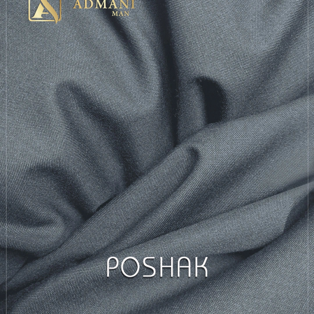 Poshak Arsenic Grey medium winter plain fabric for menswear shalwar kameez
