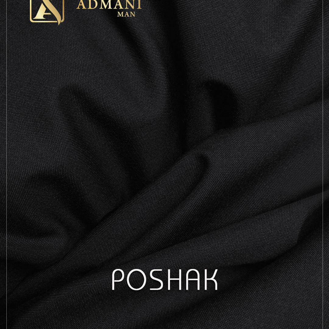 Poshak Black medium winter plain fabric for menswear shalwar kameez