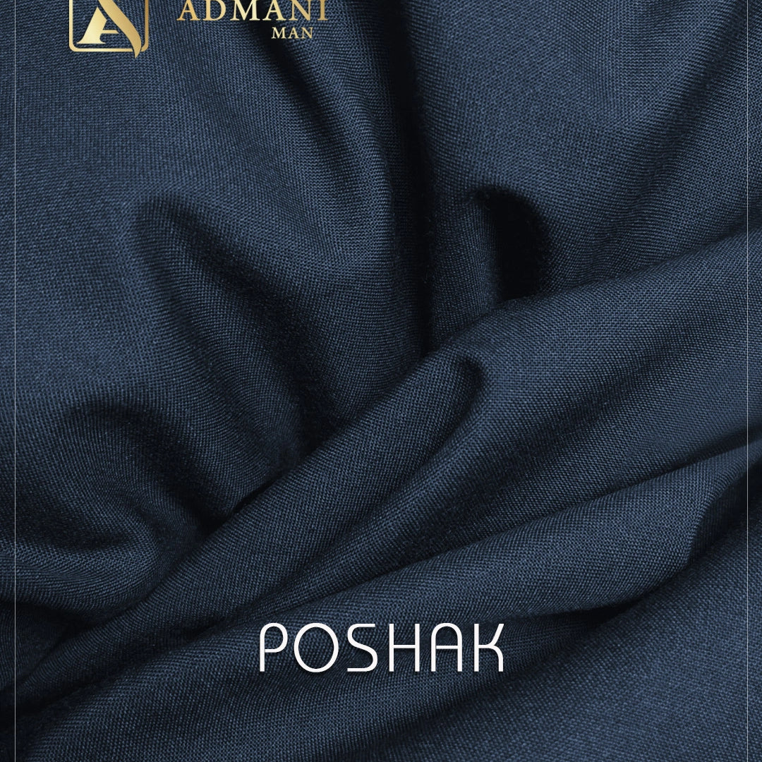 Poshak Blue Sapphire medium winter plain fabric for menswear shalwar kameez