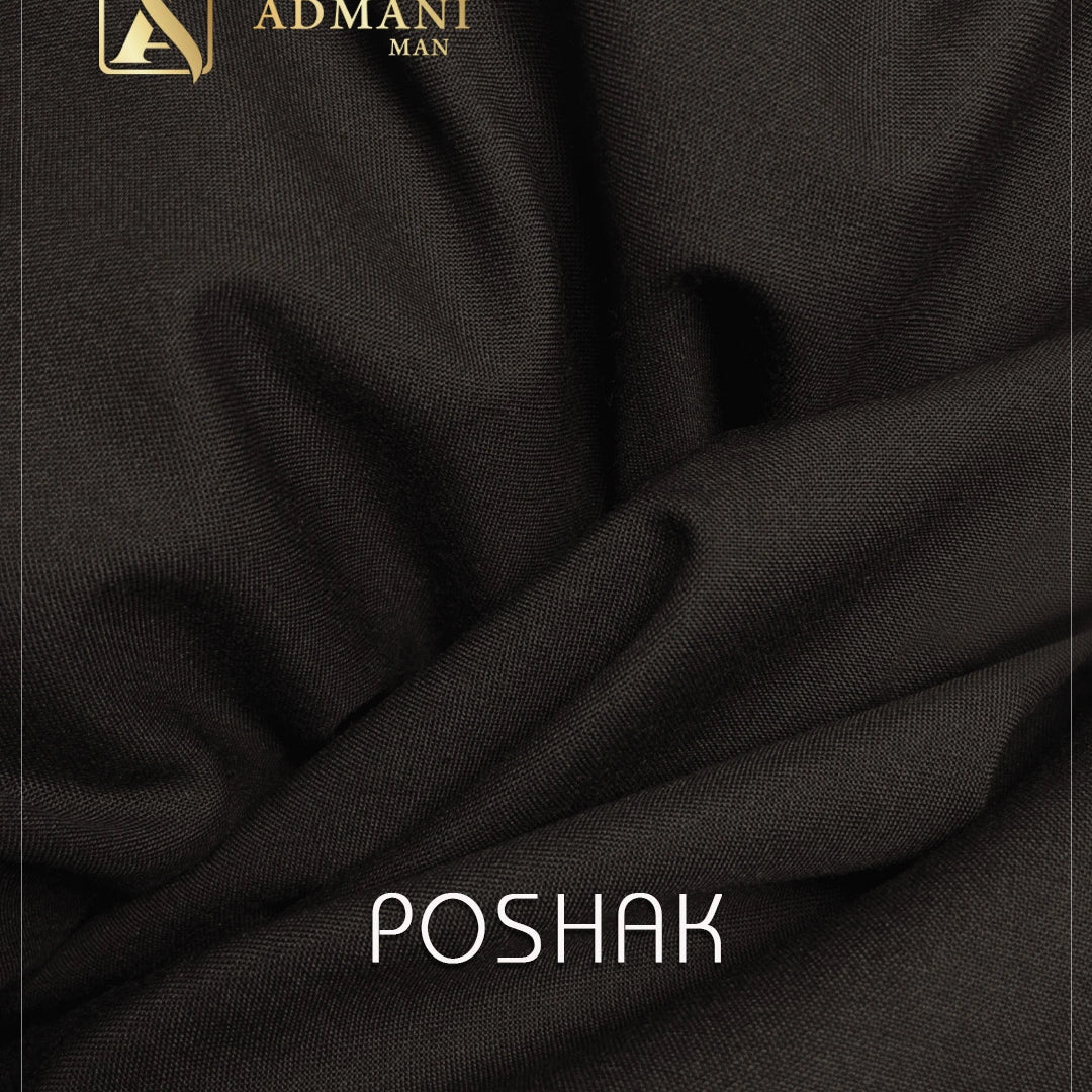 Poshak Dark Chocolate medium winter plain fabric for menswear shalwar kameez