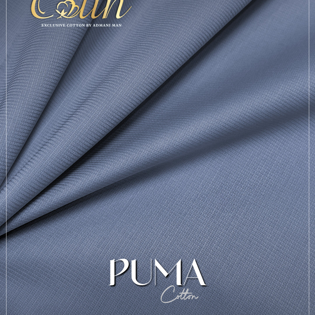 Puma Beau Blue Premium Cotton Unstitched Fabric for Menswear Shalwar Kameez by Admani Pakistan