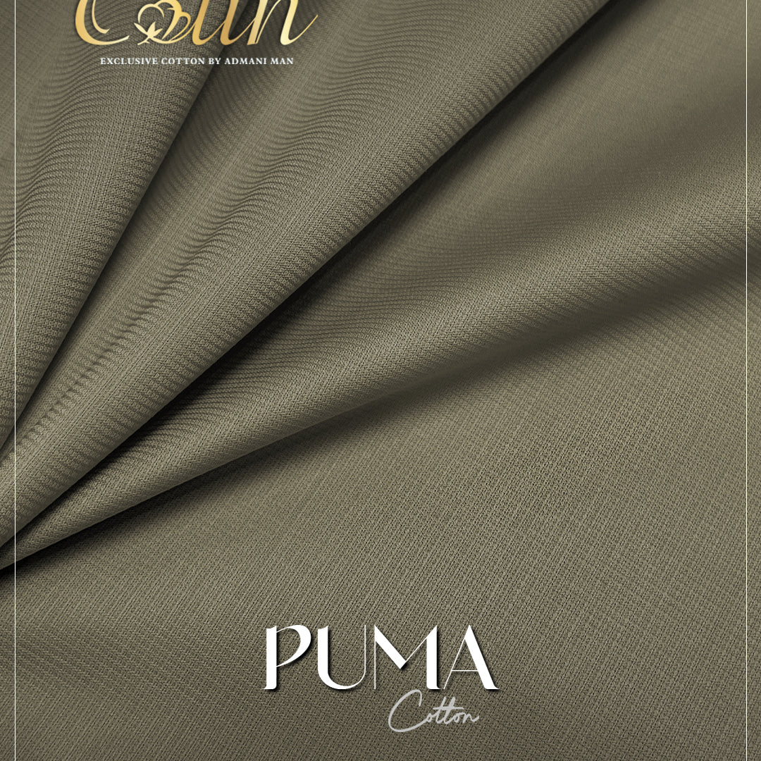 Puma Peanut Brown Premium Cotton Unstitched Fabric for Office Wear by Admani Pakistan