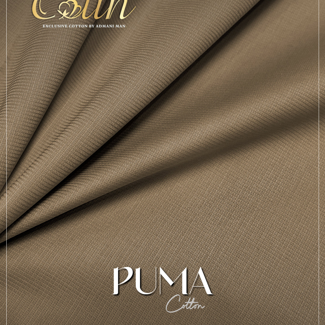 Puma Sandcastle Beige Premium Cotton Unstitched Fabric for Versatile Styling by Admani Pakistan