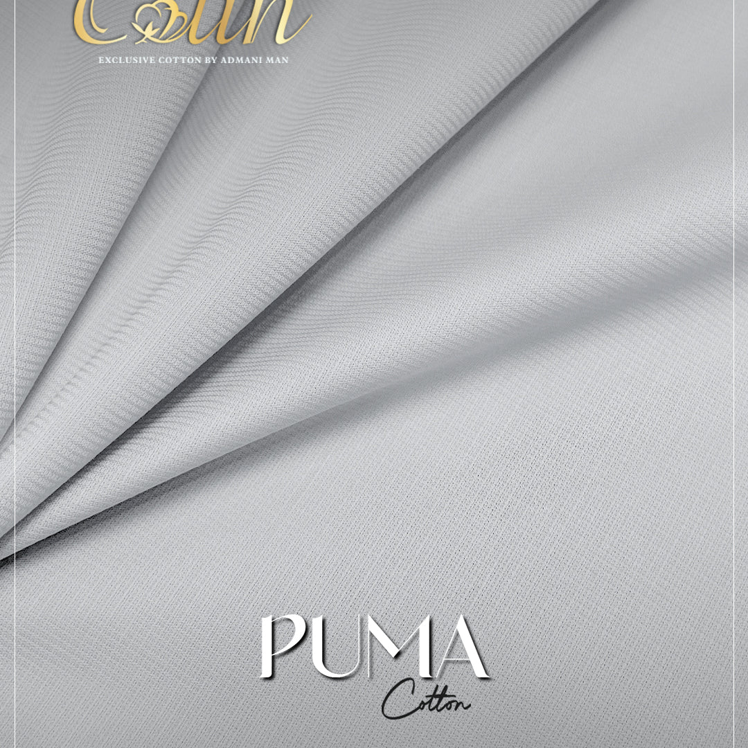 Puma White Premium Cotton Unstitched Fabric for Classic Shalwar Kameez by Admani Pakistan