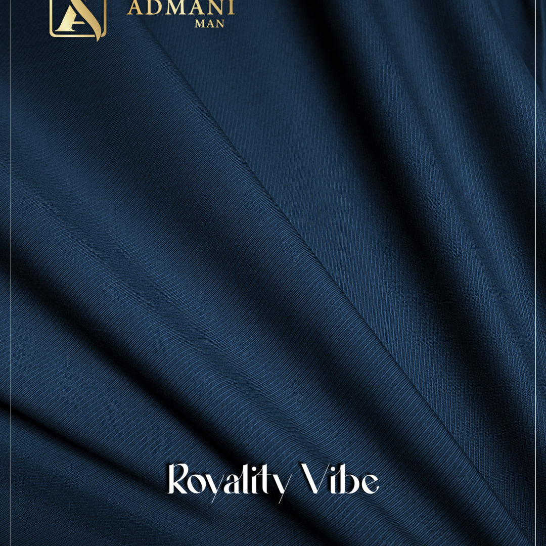 Royalty Vibe Blue Sapphire Unstitched Micro Design Fabric for Men by Admani Menswear Pakistan