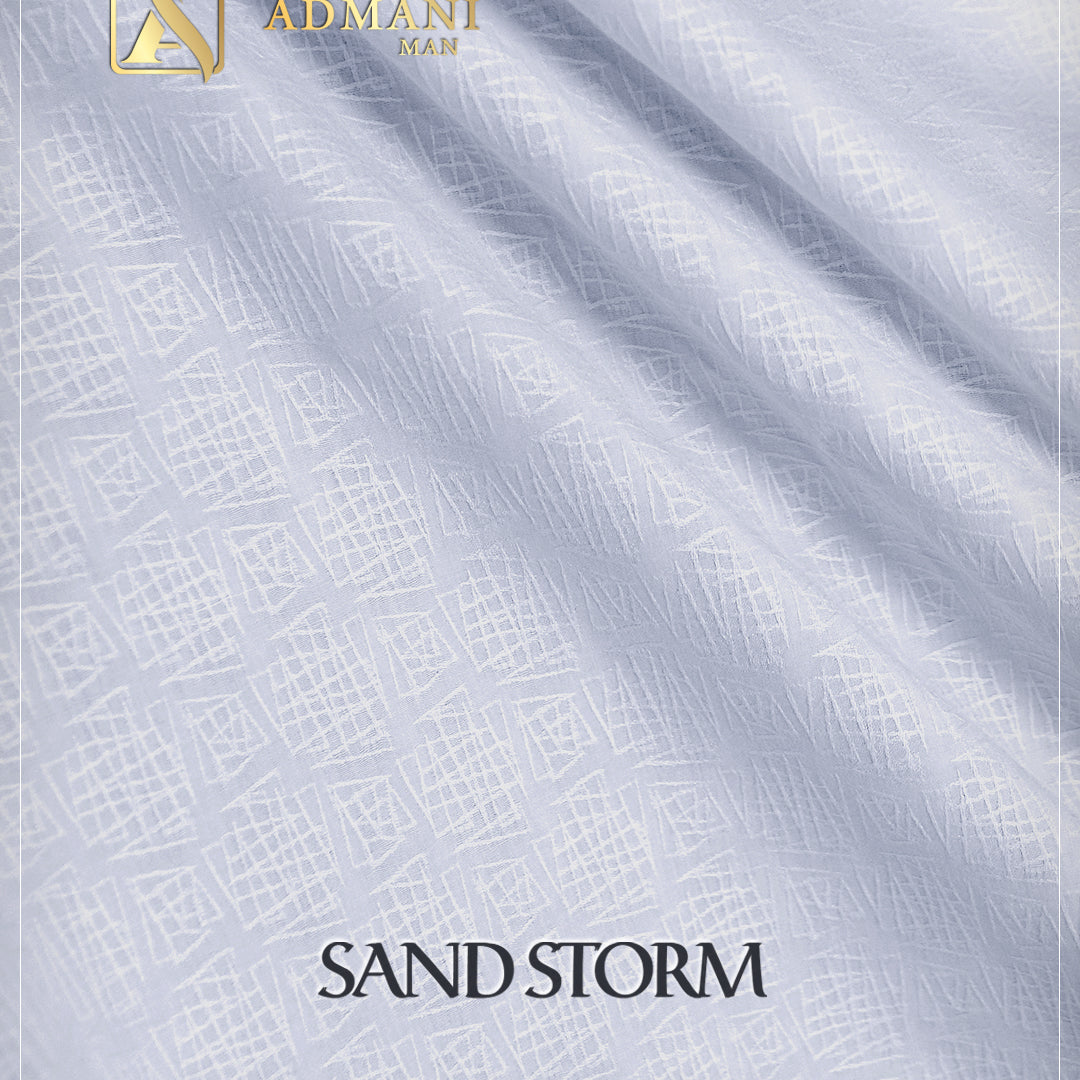 Close up of sand storm jacquard texture for shalwar kameez design gents