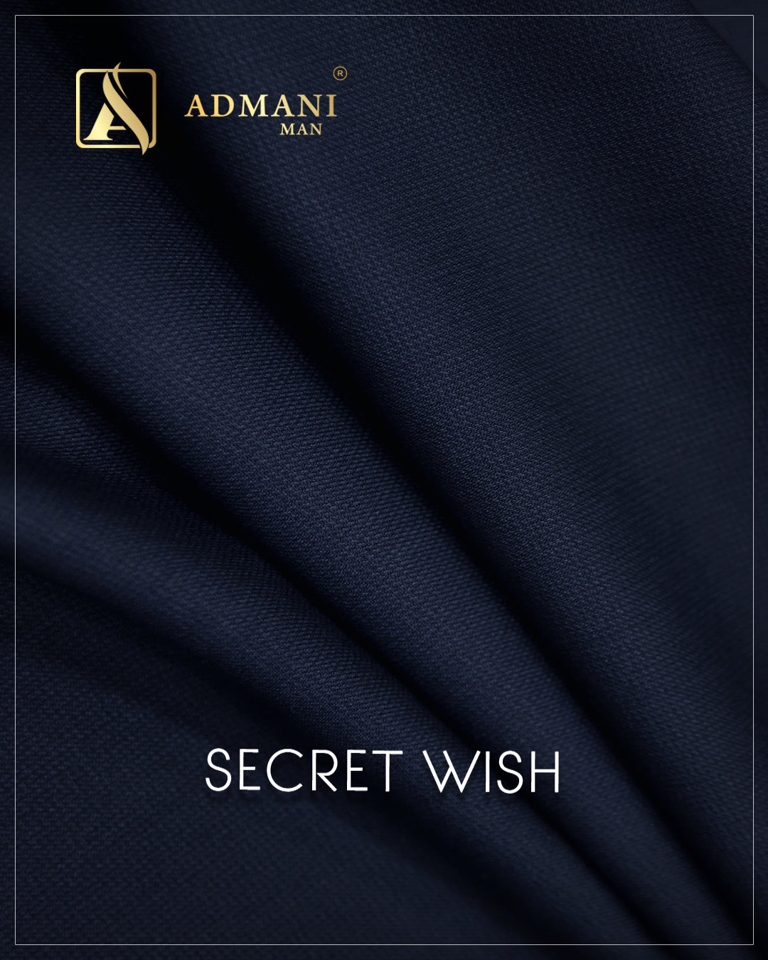 Secret Wish Navy Blue subtle texture premium winter fabric for menswear shalwar kameez