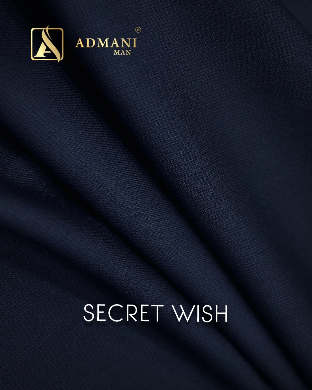 Secret Wish Navy Blue subtle texture winter fabric for Pakistani mens shalwar kameez
