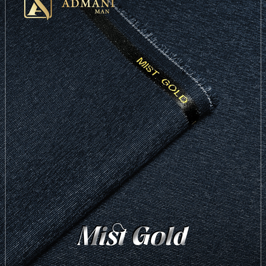 Mist Gold Navy Blue Unstitched Shalwar Kameez Fabric Men's Clothing Pakistan by Admani Menswear