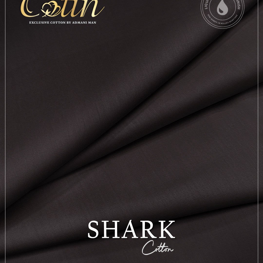 Shark Cedar Brown Unstitched Cotton Liquid Ammonia Shalwar Kameez Fabric by Admani Menswear