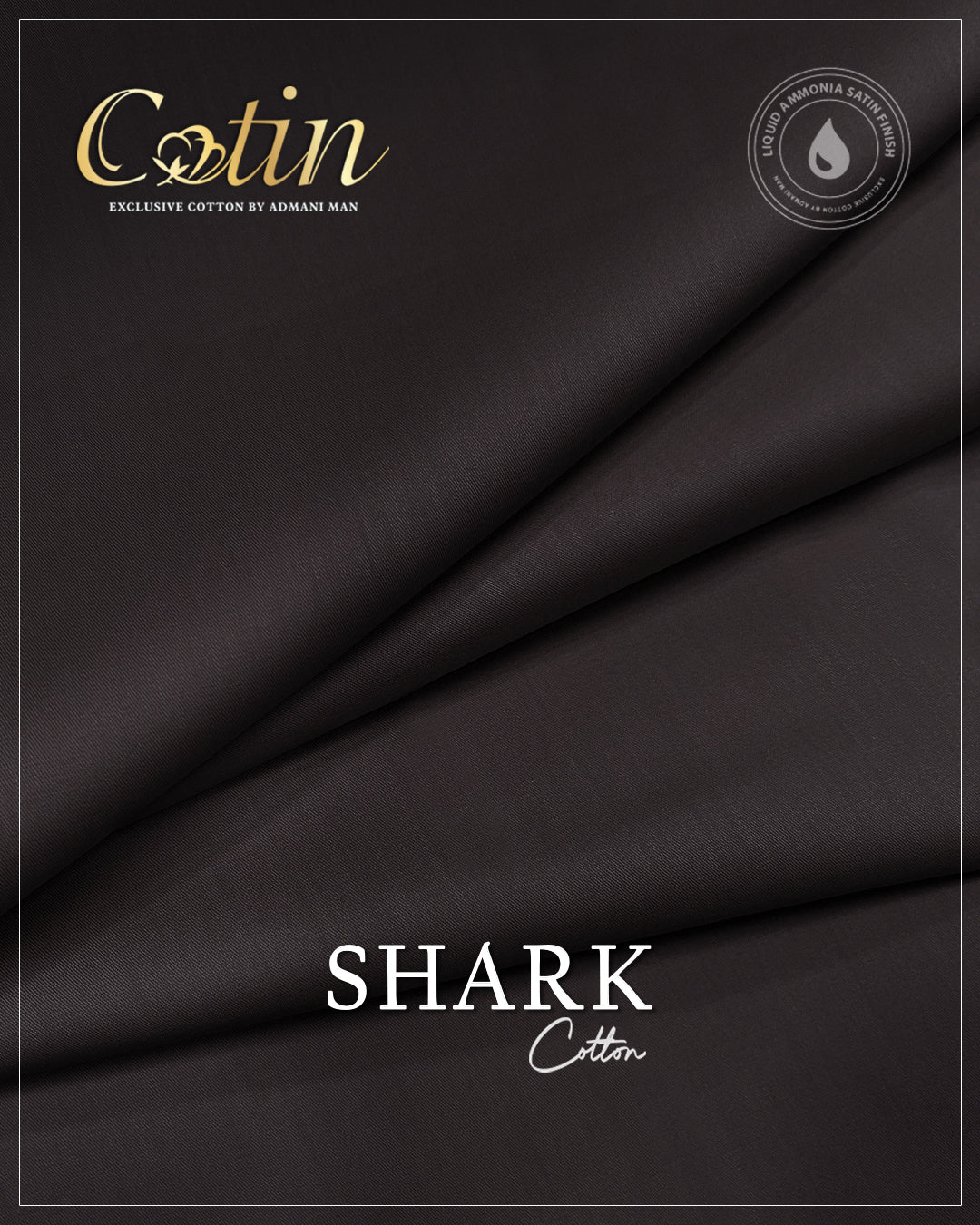 Shark Cedar Brown Unstitched Cotton Liquid Ammonia Shalwar Kameez Fabric by Admani Menswear