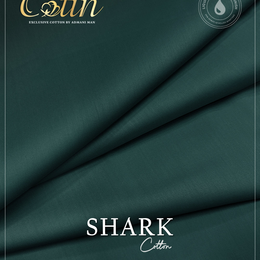 Shark Peacock Unstitched Cotton Liquid Ammonia Shalwar Kameez Fabric by Admani Menswear Pakistan