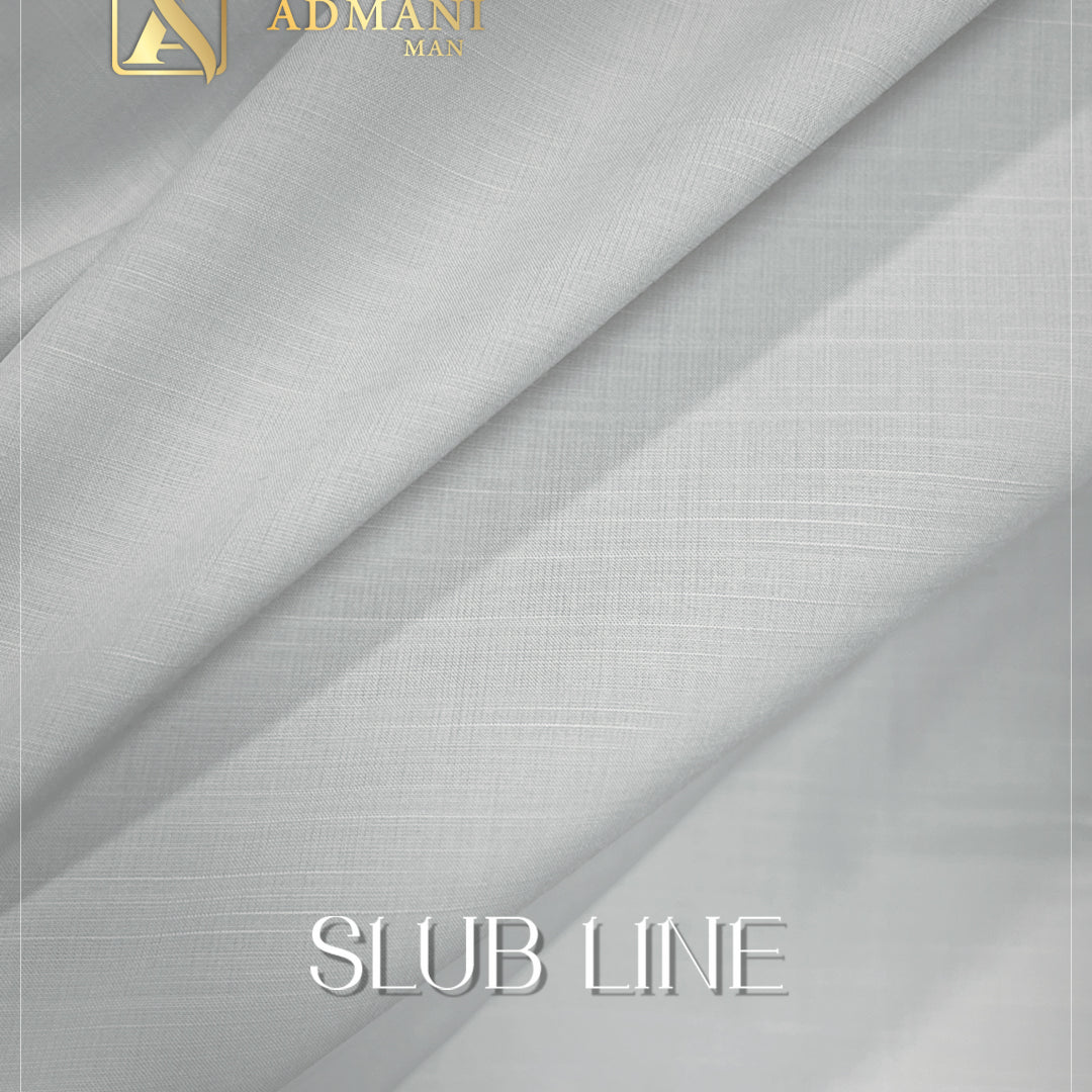 Offwhite grey slub line premium summer fabric for menswear shalwar kameez