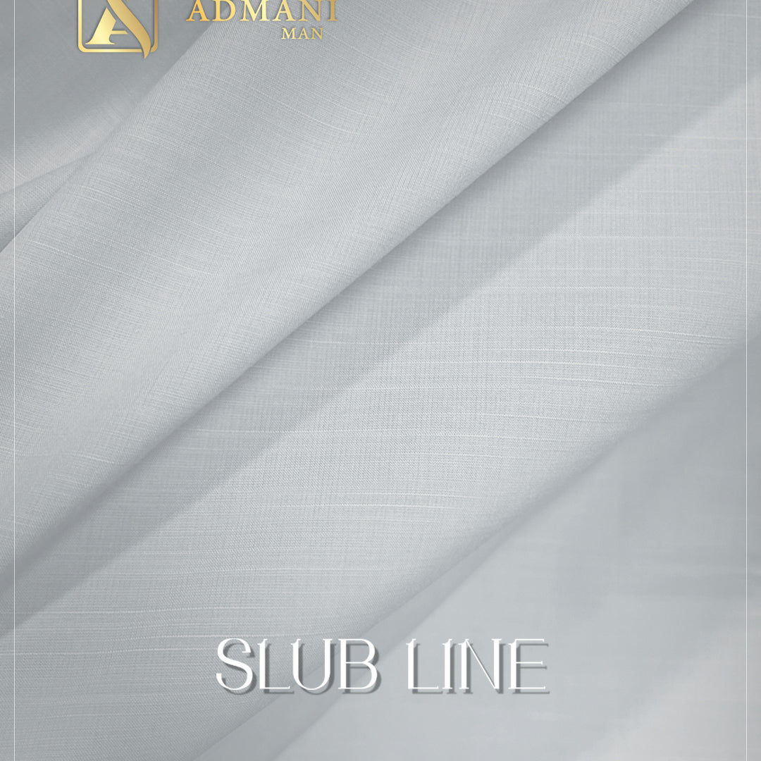 White slub line unstitched fabric for classic mens shalwar kameez styling