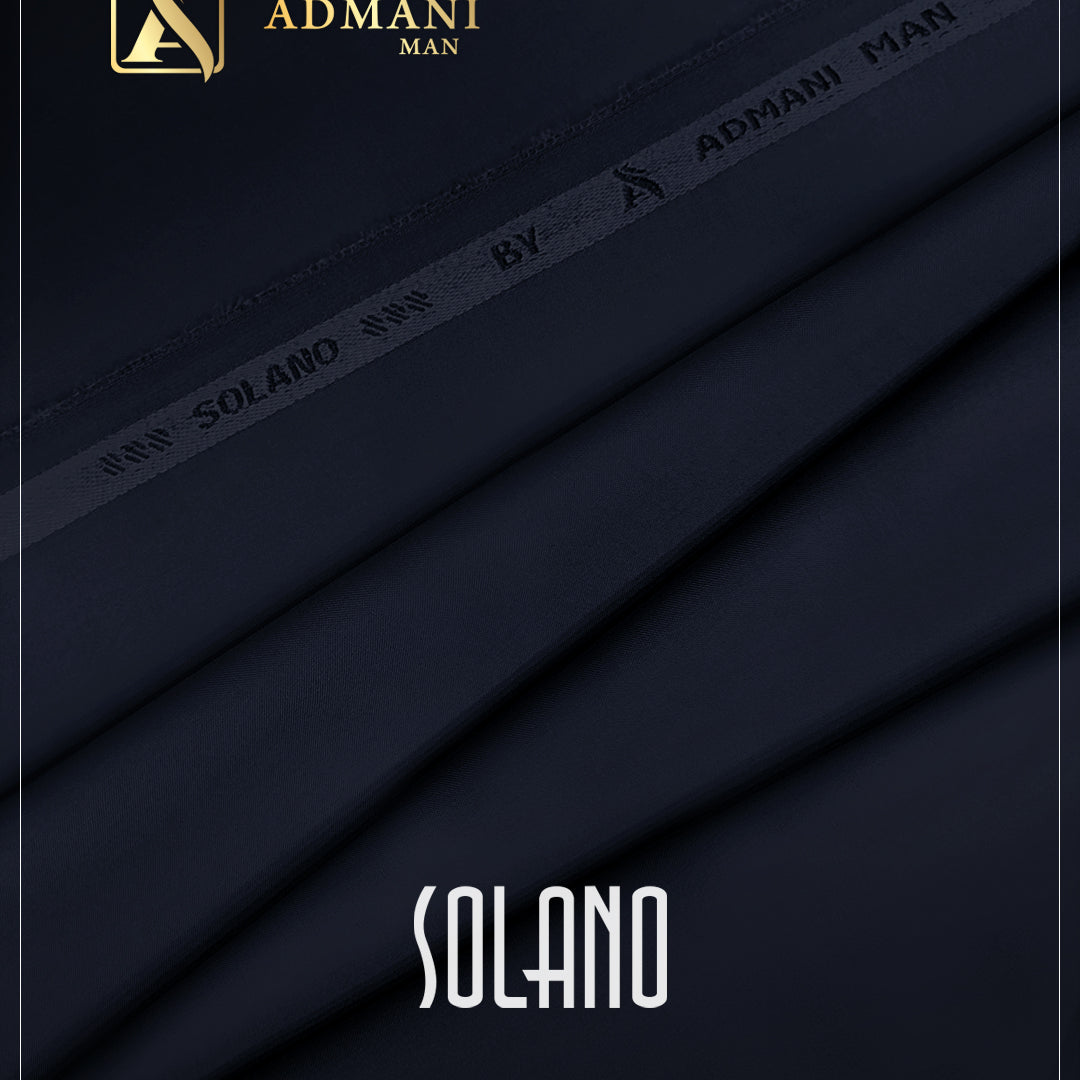 Solano Navy Blue Unstitched Shalwar Kameez Fabric Menswear Pakistan by Admani Menswear
