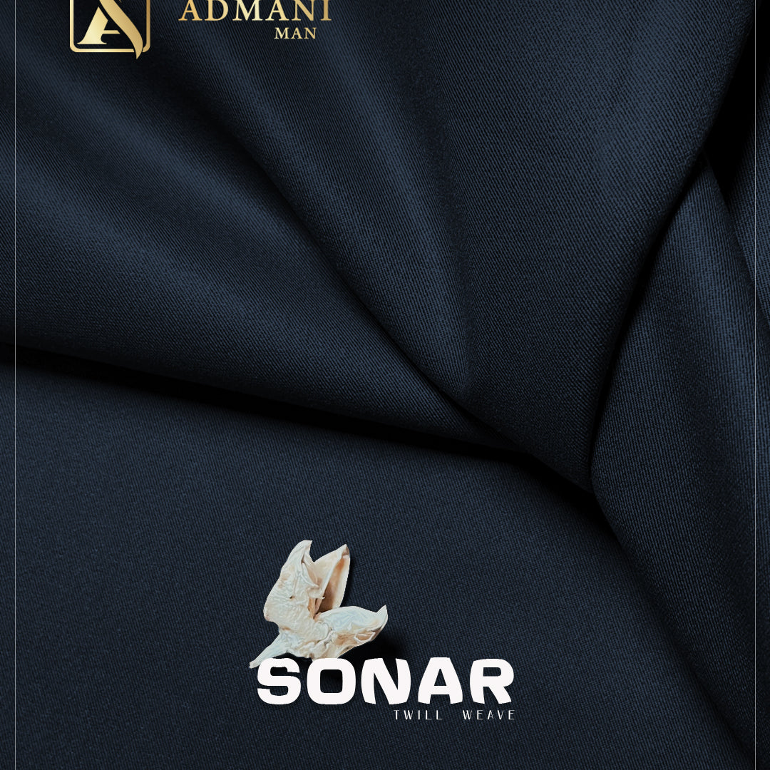 Sonar Navy Blue winter slub fabric for men's shalwar kameez