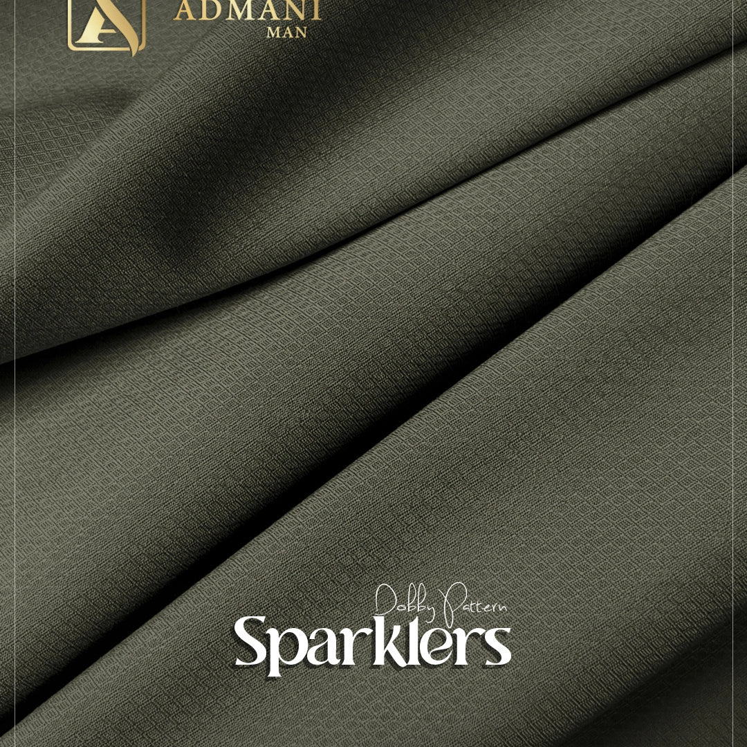 Sparklers Sage green premium fabric with subtle sheen for formal menswear shalwar kameez