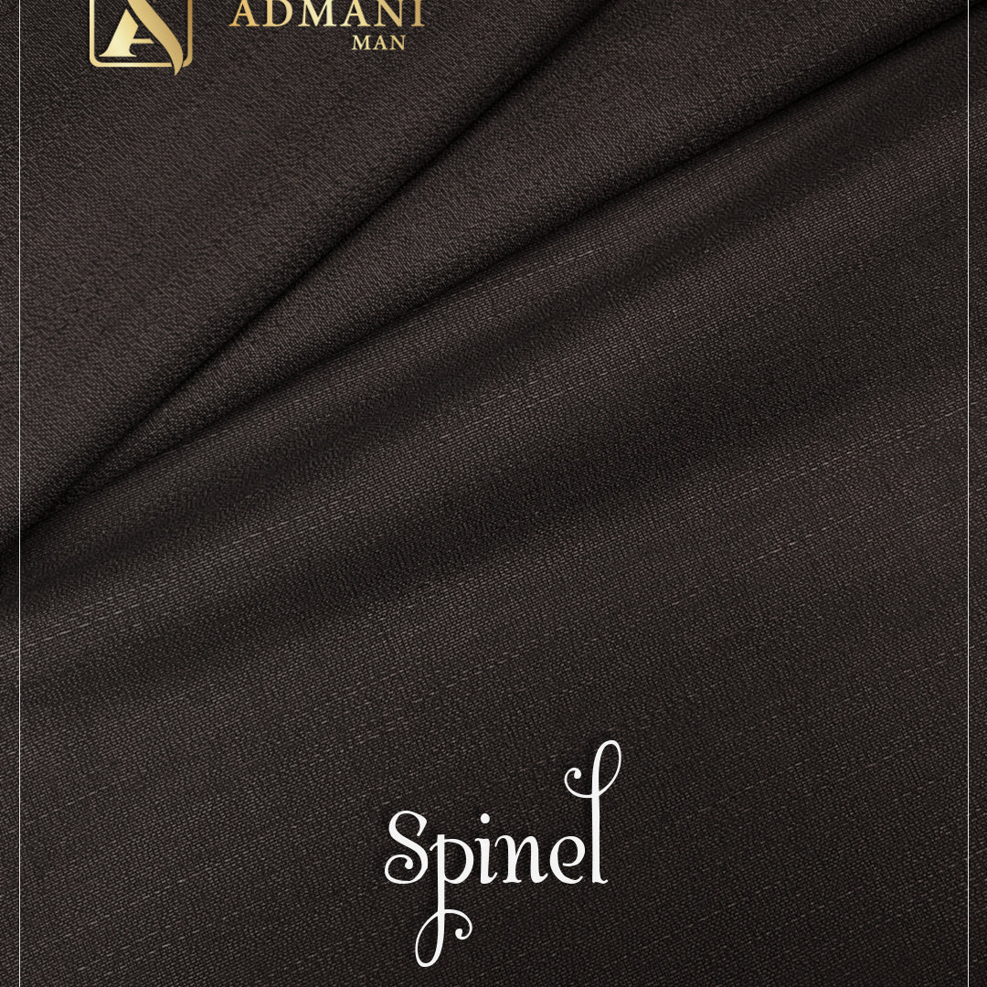 Spinel Dark Brown Premium Solid Unstitched Fabric for Menswear Shalwar Kameez by Admani Man Pakistan - deep brown for sophisticated styling