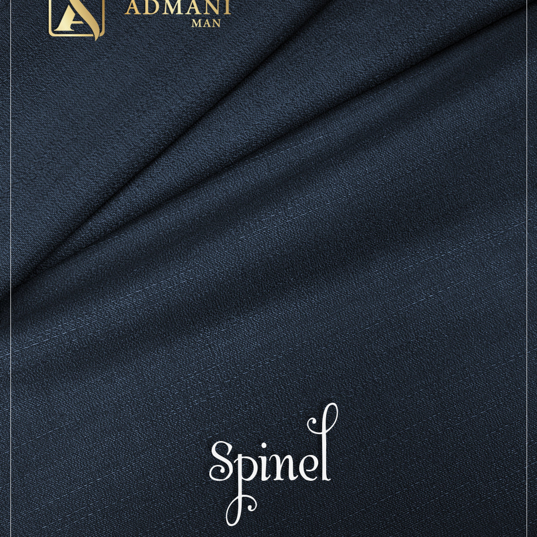 Spinel Navy Blue Premium Unstitched Fabric for Menswear Shalwar Kameez by Admani Man Pakistan - classic deep blue for menswear