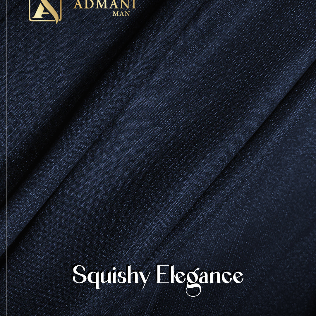 Squishy Elegance Navy Blue Unstitched Shalwar Kameez Fabric Mens Clothing Pakistan by Admani Menswear