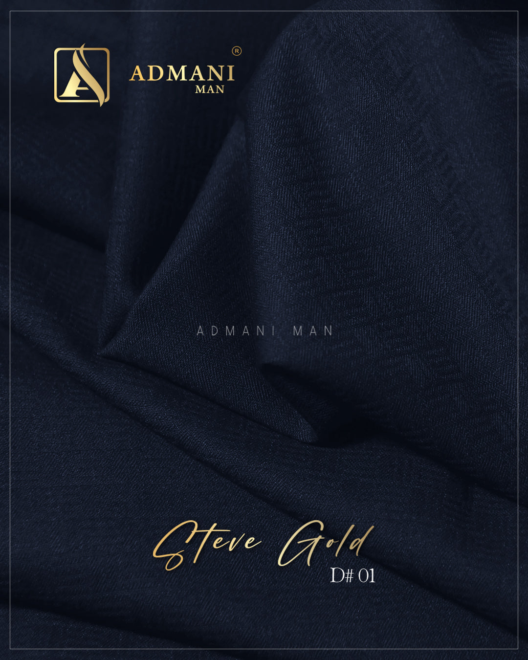 Steve Gold D#01 navy blue dobby fabric for winter menswear Pakistan