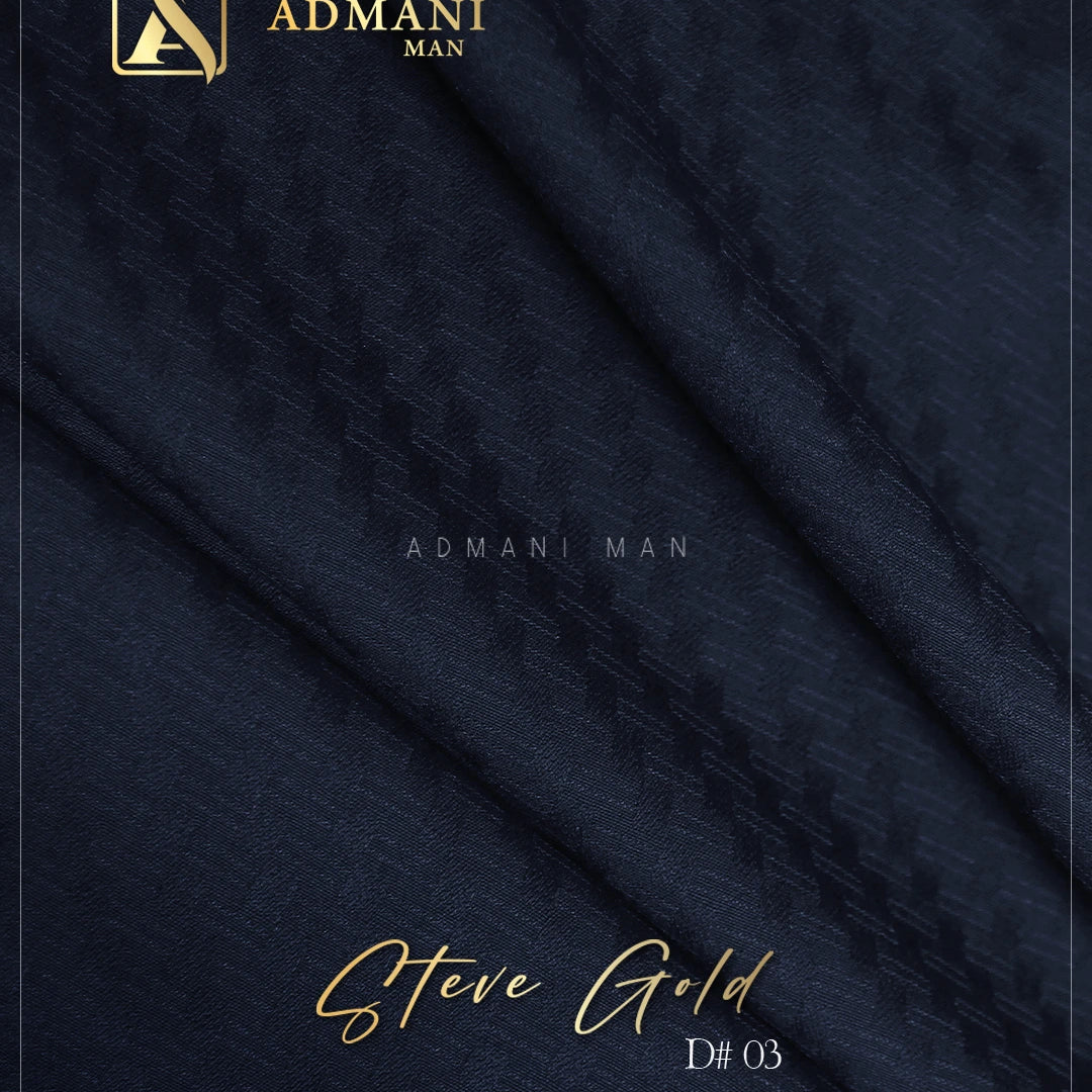 Steve Gold Navy Blue Unstitched winter Shalwar Kameez fabric For Men Pakistan