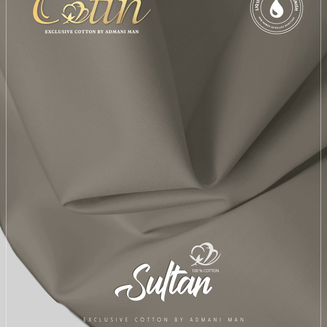 Sultan Peanut Brown Premium Egyptian Cotton Liquid Ammonia Fabric for Sophisticated Wear by Admani Pakistan