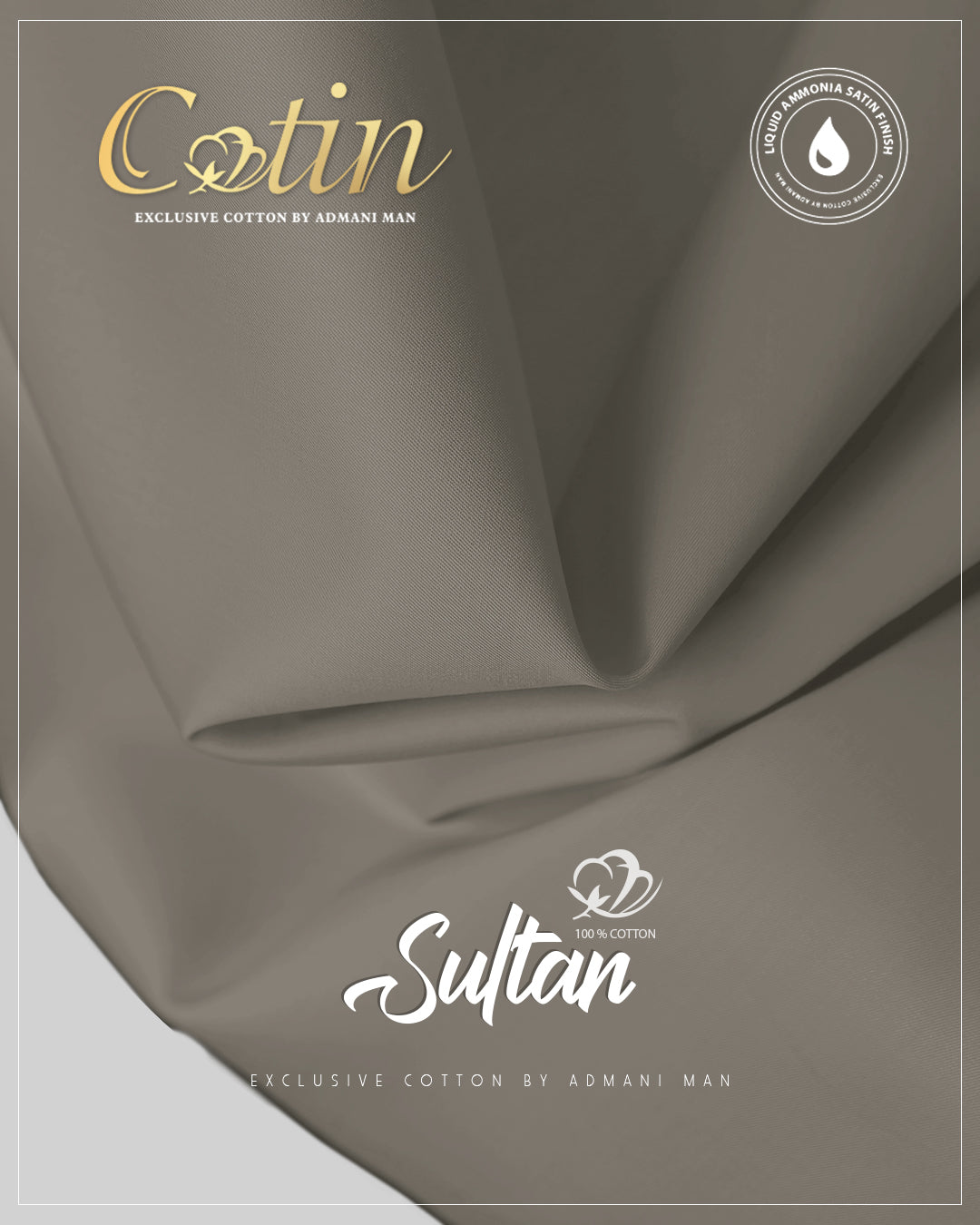 Sultan Peanut Brown Premium Egyptian Cotton Liquid Ammonia Fabric for Sophisticated Wear by Admani Pakistan