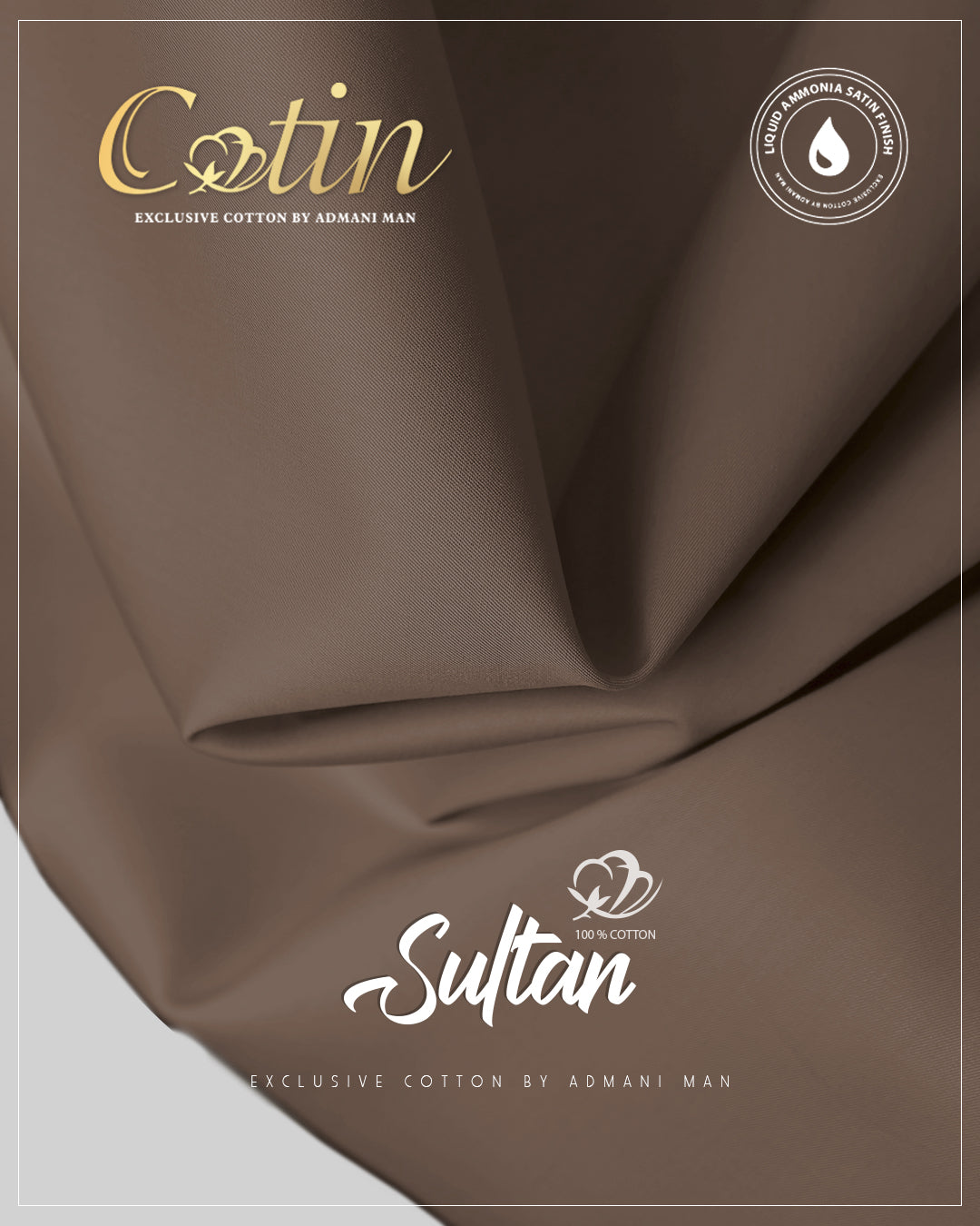 Sultan Sandcastle Beige Premium Egyptian Cotton Liquid Ammonia Fabric for Versatile Styling by Admani Pakistan