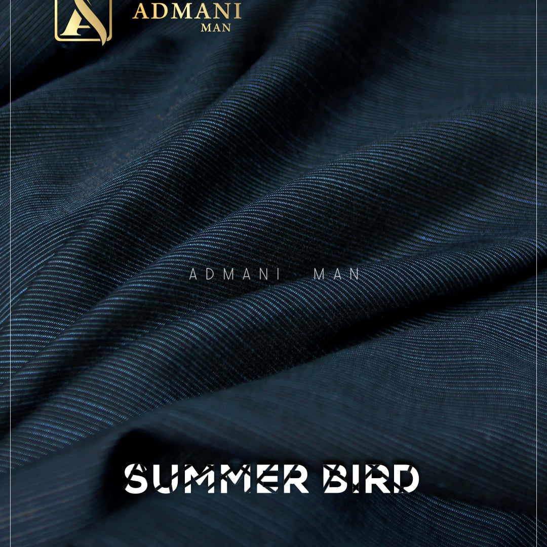 Summer Bird Blue Sapphire Premium Summer Unstitched Fabric Menswear Shalwar Kameez by Admani Menswear Pakistan