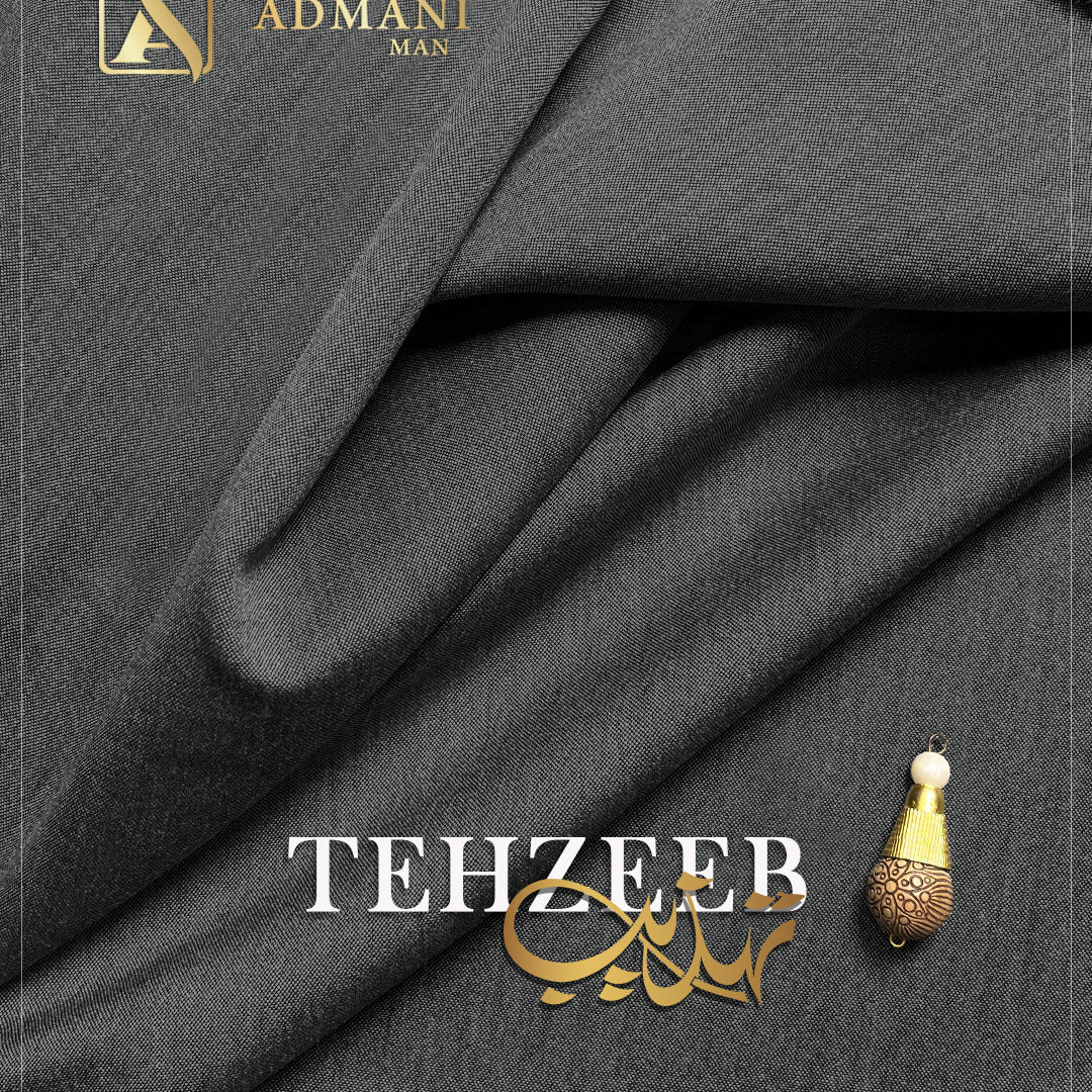 Tehzeeb Black medium winter fabric for men's shalwar kameez
