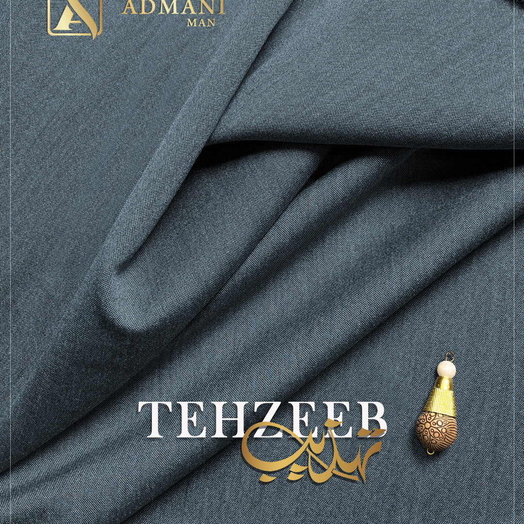 Tehzeeb Blue Sapphire medium winter fabric for men's shalwar kameez