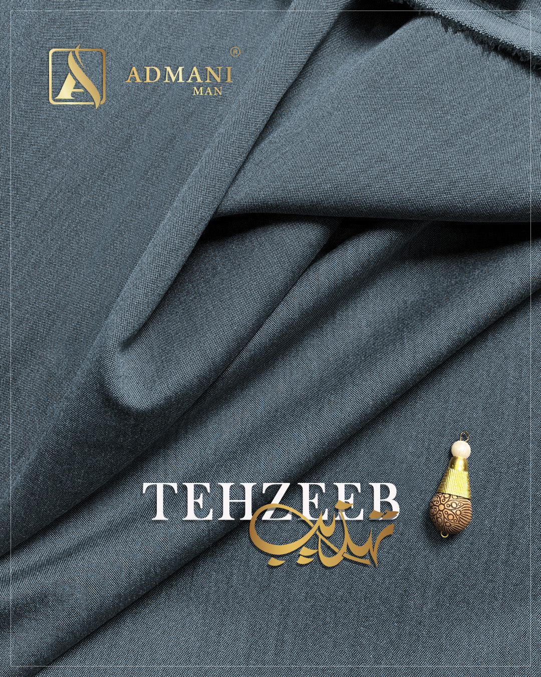 Tehzeeb Blue Sapphire medium winter fabric for men's shalwar kameez