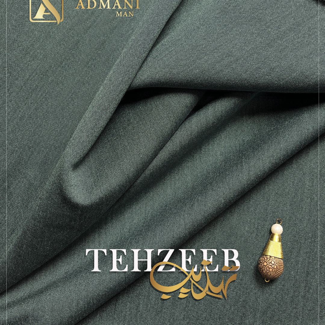 Tehzeeb Peacock Green medium winter fabric for men's shalwar kameez
