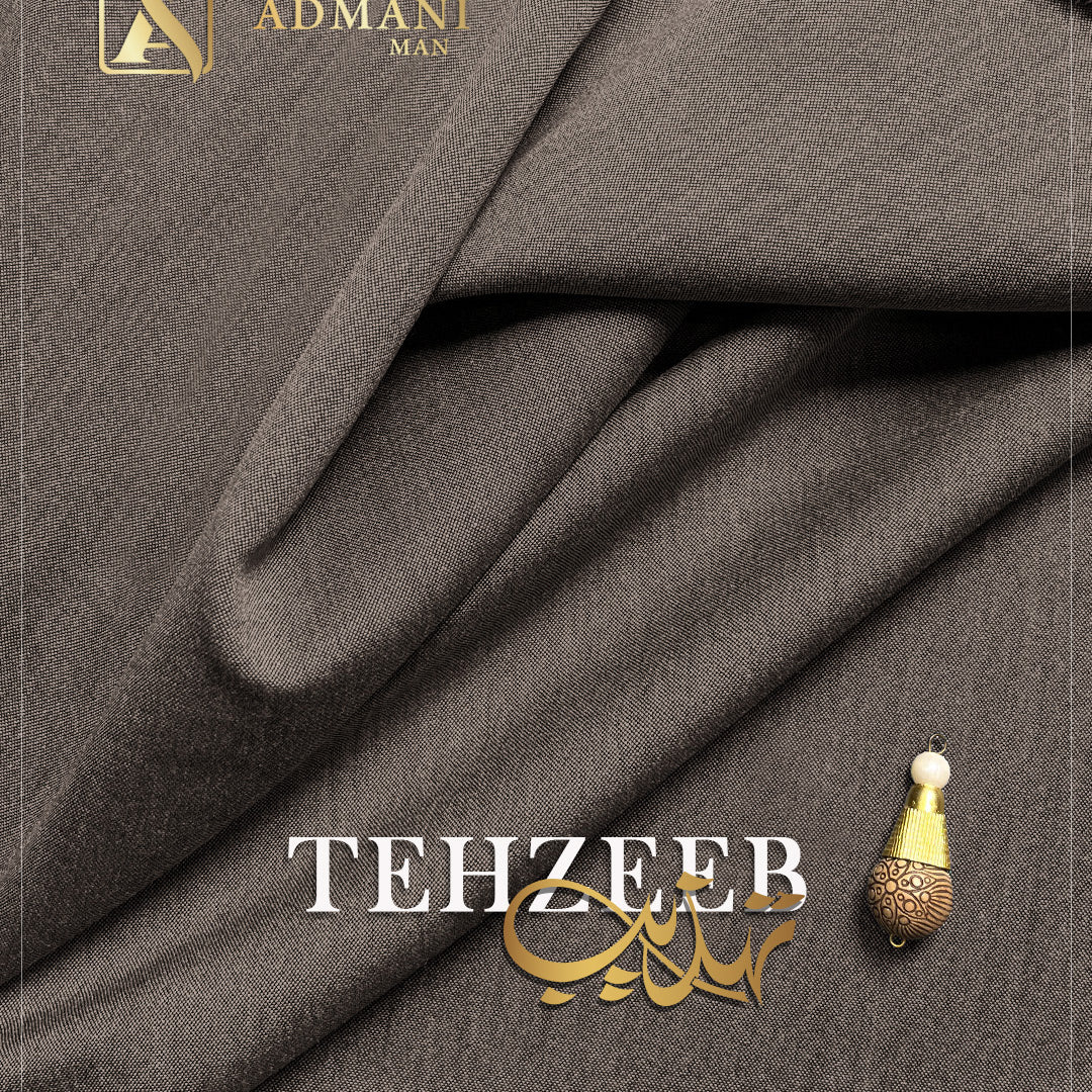 Tehzeeb Peanut Brown medium winter fabric for men's shalwar kameez