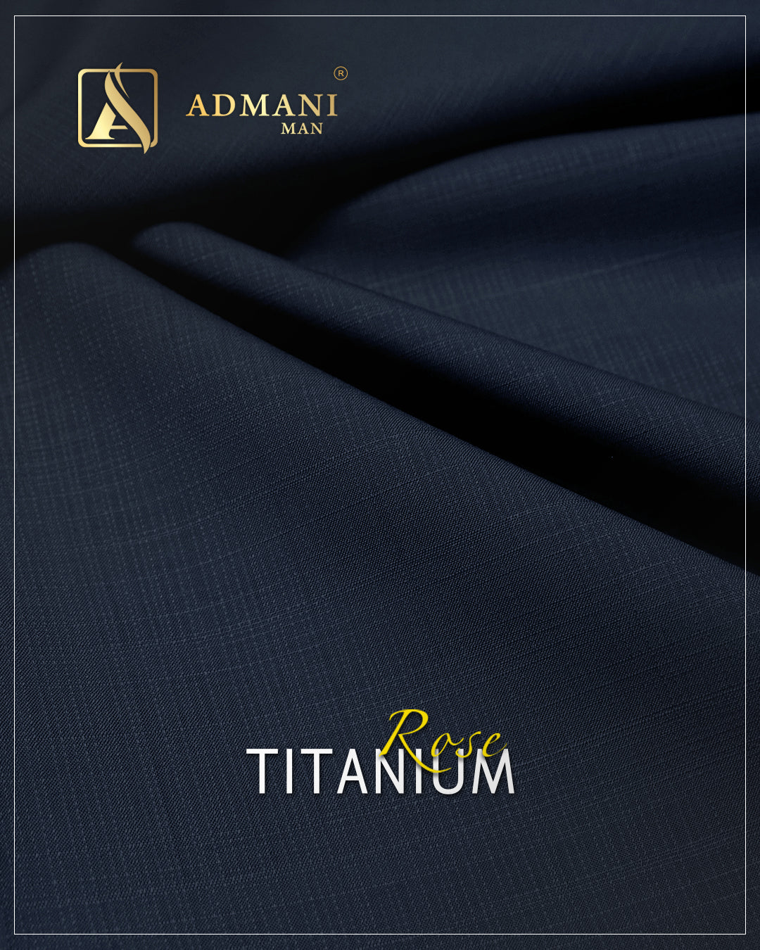 Titanium Rose Navy Blue Unstitched Shalwar Kameez Fabric Menswear Pakistan by Admani Menswear