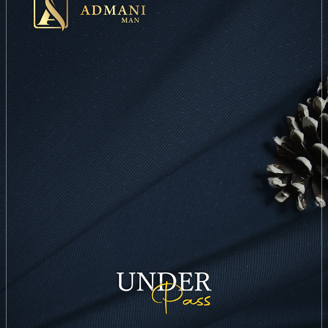Under Pass Blue Sapphire Unstitched Fabric Menswear Shalwar Kameez by Admani Menswear Pakistan